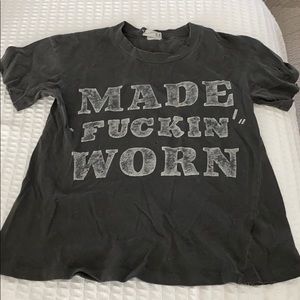 Madeworn Crop Grey Distressed Tee XS Worn Once